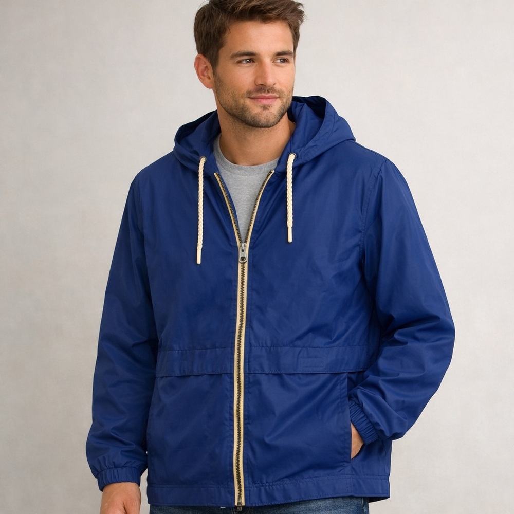 Weatherproof Blue Hooded Men's Raincoat